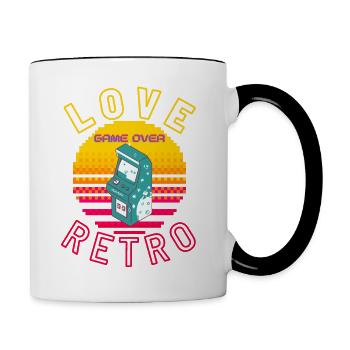 Amour Rétro - Mug contrasté - blanc/noir - Droite
