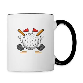 Geburtstag Golfshirts für Herren 30th Year Old Golfing - Tasse zweifarbig - Weiß/Schwarz - Rechts