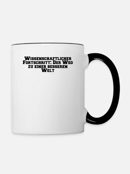 Wissenschaft - Wissenschaftlicher Fortschritt: - Tasse zweifarbig - Weiß/Schwarz