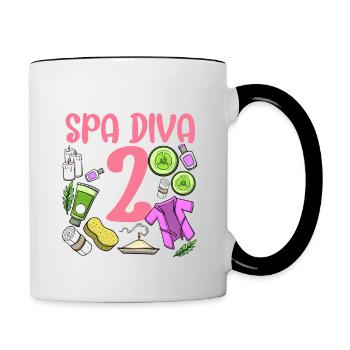 Spa Geburtstag für Mädchen 2. Spa Geburtstagsfeier - Tasse zweifarbig - Weiß/Schwarz - Rechts