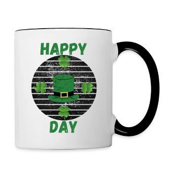 Glückstag - Tasse zweifarbig - Weiß/Schwarz - Rechts