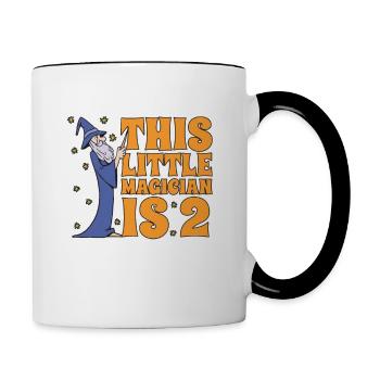 Zauberer Geburtstag für Jungen 2. Magischer Geburtstag - Tasse zweifarbig - Weiß/Schwarz - Rechts