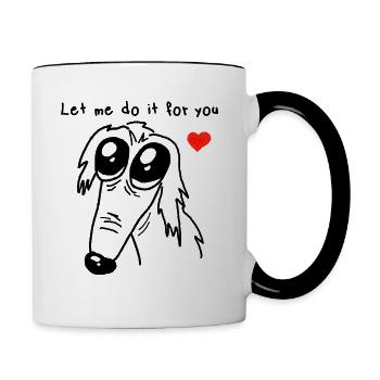 Borzoi Dog Borzoi Dog Let Me Do It For You - Contrasting Mug - white/black - Right
