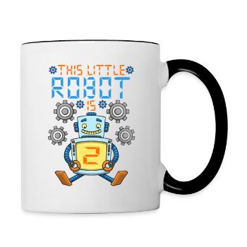 Robot Birthday Outfit Boy 2nd Robot Birthday Party - Contrasting Mug - white/black - Right