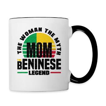 Béninois Bénin Drapeau Béninois Citation - Mug contrasté - blanc/noir - Droite