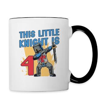 Knight Birthday 4th Knight Birthday Party - Contrasting Mug - white/black - Right