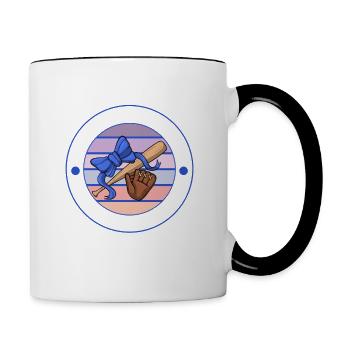 Baseball Mom für Frauen Softball Mama - Tasse zweifarbig - Weiß/Schwarz - Rechts