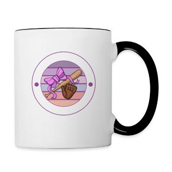 Baseball Mom für Frauen Baseball Faust Softball Mama - Tasse zweifarbig - Weiß/Schwarz - Rechts