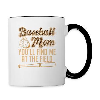 Baseball Mom Find Me At The Field Softball Mom - Contrasting Mug - white/black - Right