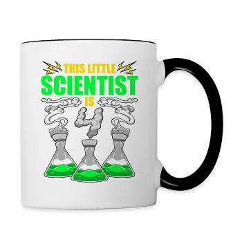 Science Birthday 4th Science Theme Party Scientist - Contrasting Mug - white/black - Right