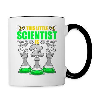 Science Birthday 2nd Science Theme Party Scientist - Contrasting Mug - white/black - Right