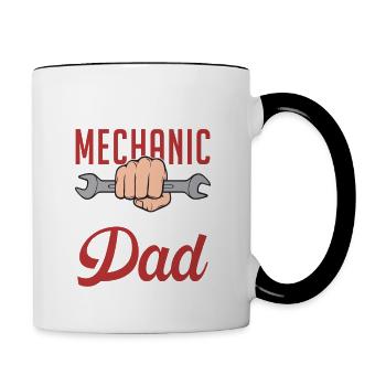 Mécanicien Hommes Papa Mécanicien automobile - Mug contrasté - blanc/noir - Droite