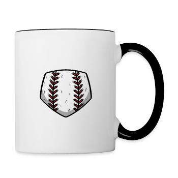 Baseball For Girl Baseball Softball Girl - Contrasting Mug - white/black - Right