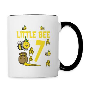 Anniversaire des abeilles pour les filles 7ème anniversaire Bee Party - Mug contrasté - blanc/noir - Droite