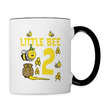 Anniversaire des abeilles pour les filles 2e anniversaire Bee Party - Mug contrasté - blanc/noir - Droite