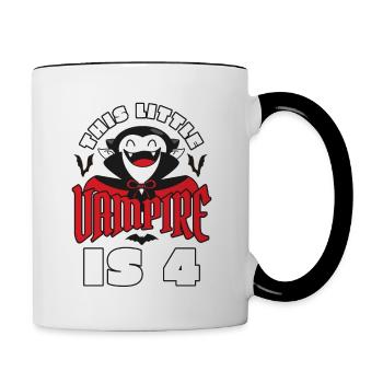 Vampire Birthday 4th Vampire Birthday Party - Contrasting Mug - white/black - Right