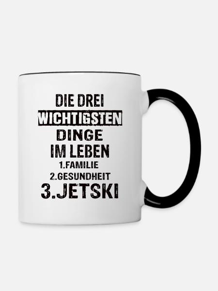 Jetski - Tasse zweifarbig - Weiß/Schwarz