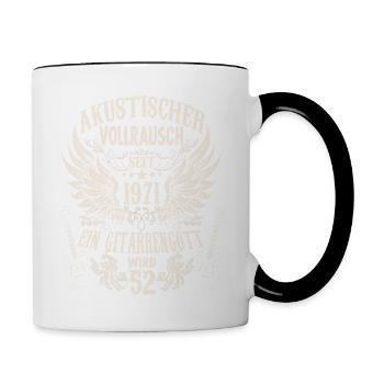 Gitarren Fan Musiker Gitarristen Geburtstag 1971 - Tasse zweifarbig - Weiß/Schwarz - Rechts