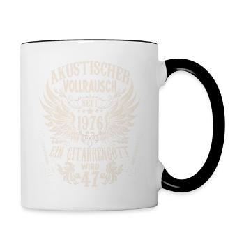 Musiker Geburtstag Gitarristen Rocker geboren 1976 - Tasse zweifarbig - Weiß/Schwarz - Rechts