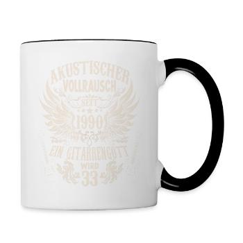 Musiker Geburtstag Gitarristen Rocker geboren 1990 - Tasse zweifarbig - Weiß/Schwarz - Rechts