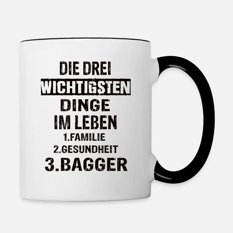 Bagger - Tasse zweifarbig - Weiß/Schwarz