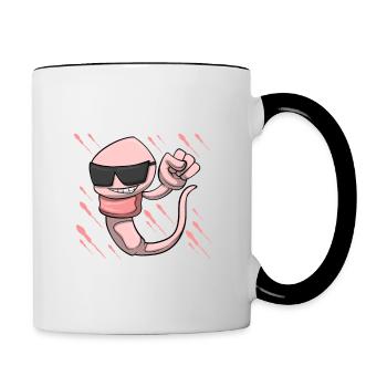 Homme Sperme Anniversaire 28 ans - Mug contrasté - blanc/noir - Droite