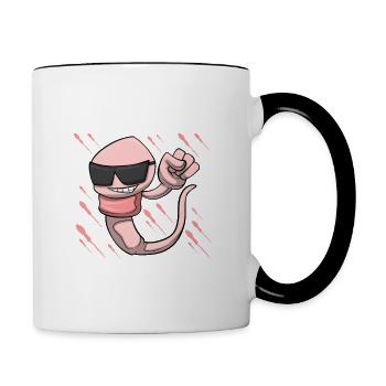 Homme Sperme Anniversaire 24 ans - Mug contrasté - blanc/noir - Droite