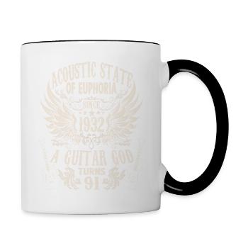 Guitarists Birthday Quote Born 1932 91 - Contrasting Mug - white/black - Right