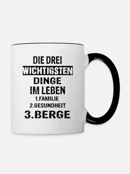 Berge - Tasse zweifarbig - Weiß/Schwarz