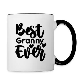 Meilleure grand-mère de tous les temps - Mug contrasté - blanc/noir - Droite