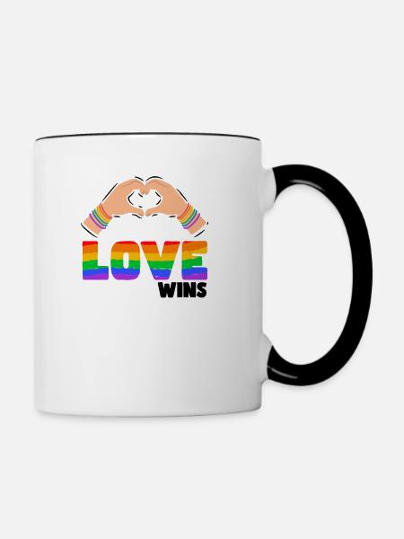 Stolz LGBTQ. Stellungnahme - Tasse zweifarbig - Weiß/Schwarz