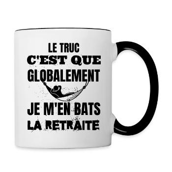 le truc c'est que globalement je m'en bas la ret.. - Mug contrasté - blanc/noir - Droite