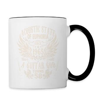 Guitarists Rocker Birthday Band Year 196 - Contrasting Mug - white/black - Right