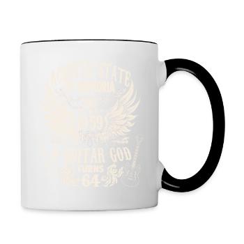 Gitarristen Geburtstag 1959 64 Jahre - Tasse zweifarbig - Weiß/Schwarz - Rechts