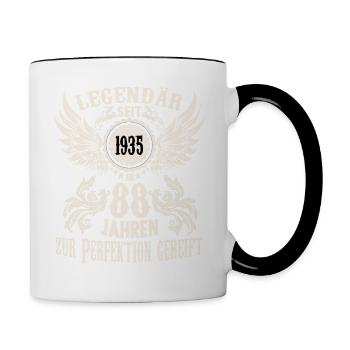 Eine Legende wird 88 Geburtstag Shirt zum Ehrentag - Tasse zweifarbig - Weiß/Schwarz - Rechts