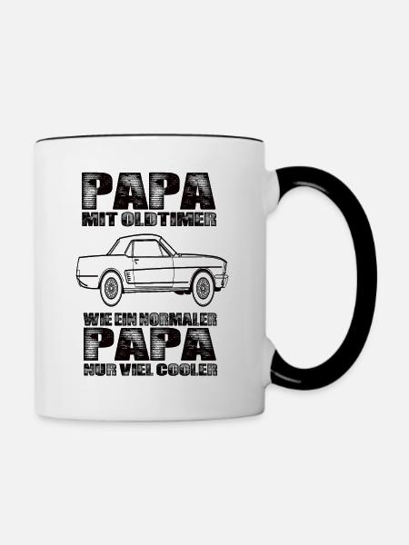 Oldtimer - Tasse zweifarbig - Weiß/Schwarz