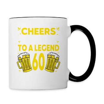 Men Beer Birthday Funny 60 Year Old Beer Lover - Contrasting Mug - white/black - Right