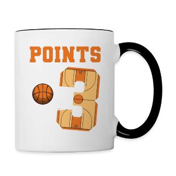Basketball Geburtstagskind 3. Geburtstag Mottoparty - Tasse zweifarbig - Weiß/Schwarz - Rechts