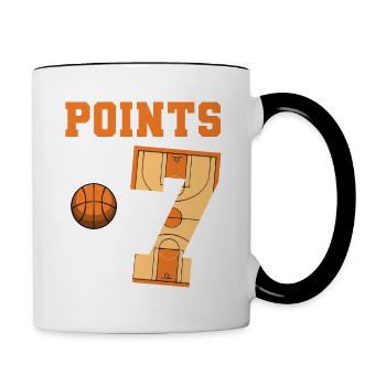 Basketball Geburtstagskind 7. Geburtstag Mottoparty - Tasse zweifarbig - Weiß/Schwarz - Rechts