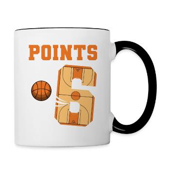Basketball Geburtstagskind 6. Geburtstag Mottoparty - Tasse zweifarbig - Weiß/Schwarz - Rechts