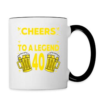 Hommes Bière Anniversaire Drôle 40 ans Amateur de bière - Mug contrasté - blanc/noir - Droite