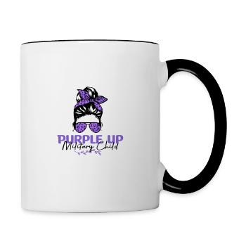 Purple Up pour les enfants militaires Filles Purple Uppurple - Mug contrasté - blanc/noir - Droite