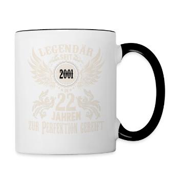Birthday shirt for 22 years of legend special day - Contrasting Mug - white/black - Right