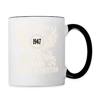 Legende 76 Jahre Geburtstag Shirt Sprüche Männer - Tasse zweifarbig - Weiß/Schwarz - Rechts