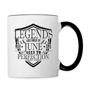 Legenden Juni - Tasse zweifarbig - Weiß/Schwarz - Rechts