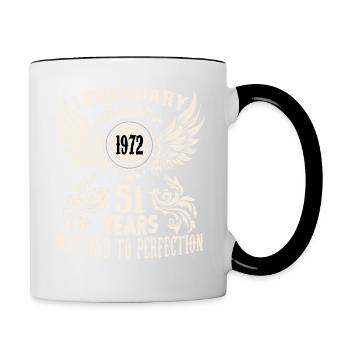 Drôle de chemise d’anniversaire pour un dicton de 51 ans - Mug contrasté - blanc/noir - Droite