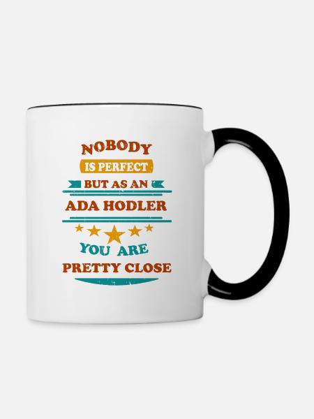 Nobody is perfect retro ADA Cardano Hodler - Tasse zweifarbig - Weiß/Schwarz