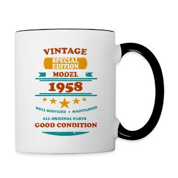 Vintage Retro 1958 - Contrasting Mug - white/black - Right