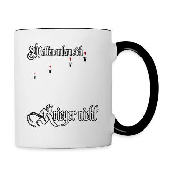 Waffen ändern sich Krieger nicht Soldaten Sparta - Tasse zweifarbig - Weiß/Schwarz - Rechts
