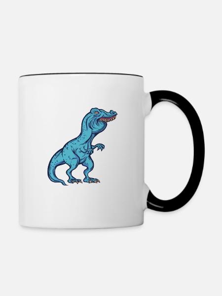 Raphaela T-Rex Dinosaurier Meme Dino Trex Namens - Tasse zweifarbig - Weiß/Schwarz